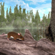 Artist’s impression of the 3 million-year-old mouse with reddish coloring.